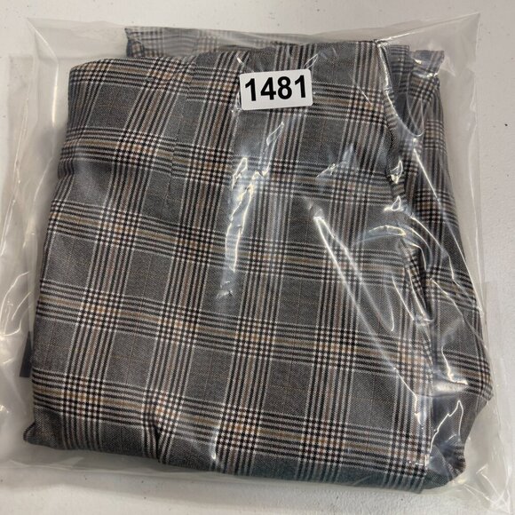 ZARA Plaid Slim Fit Trousers - Size M (US), High-Rise, Side Zip - Picture 10 of 10